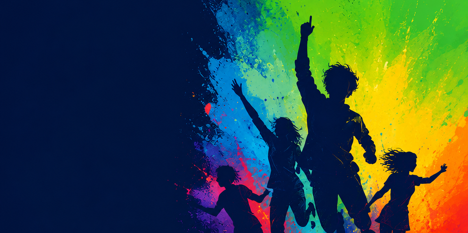 People celebrating through colour