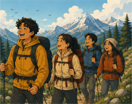 Group trekking