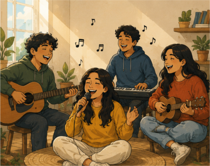Friends making music